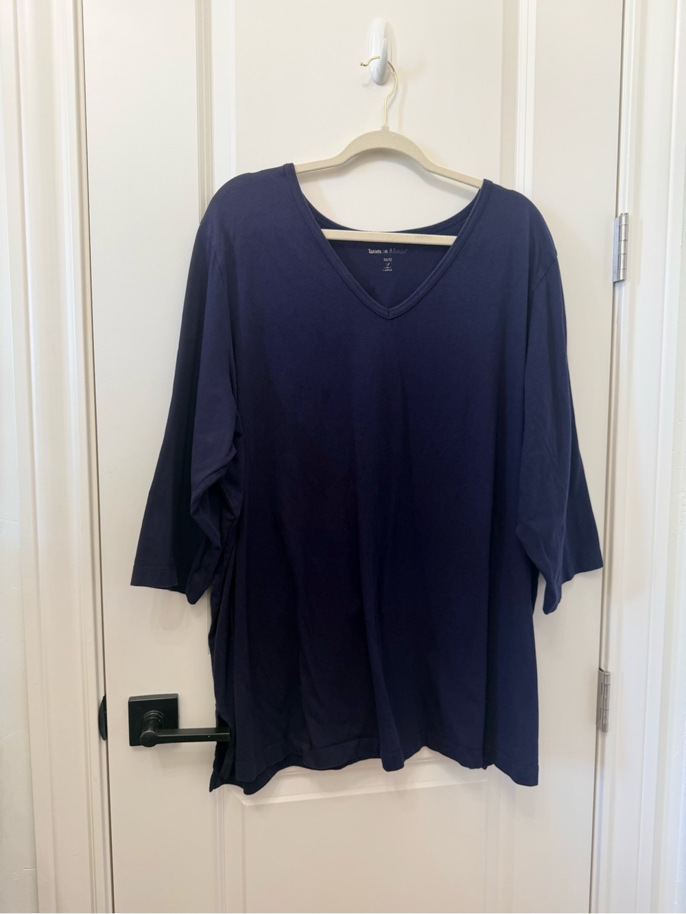 Woman Within Navy V-Neck Tee